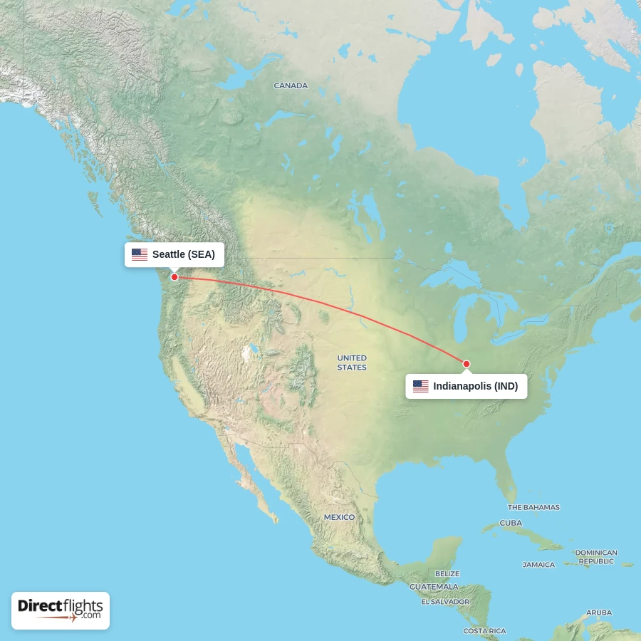 SEA - IND route map