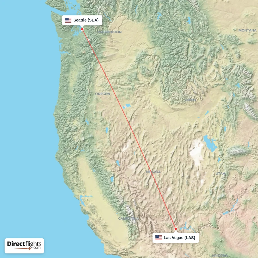 SEA - LAS route map