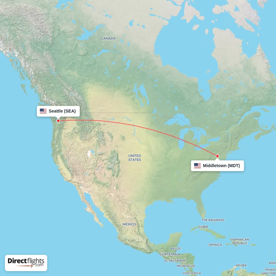 SEA - MDT route map