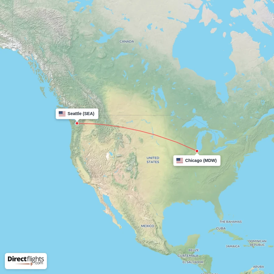 SEA - MDW route map