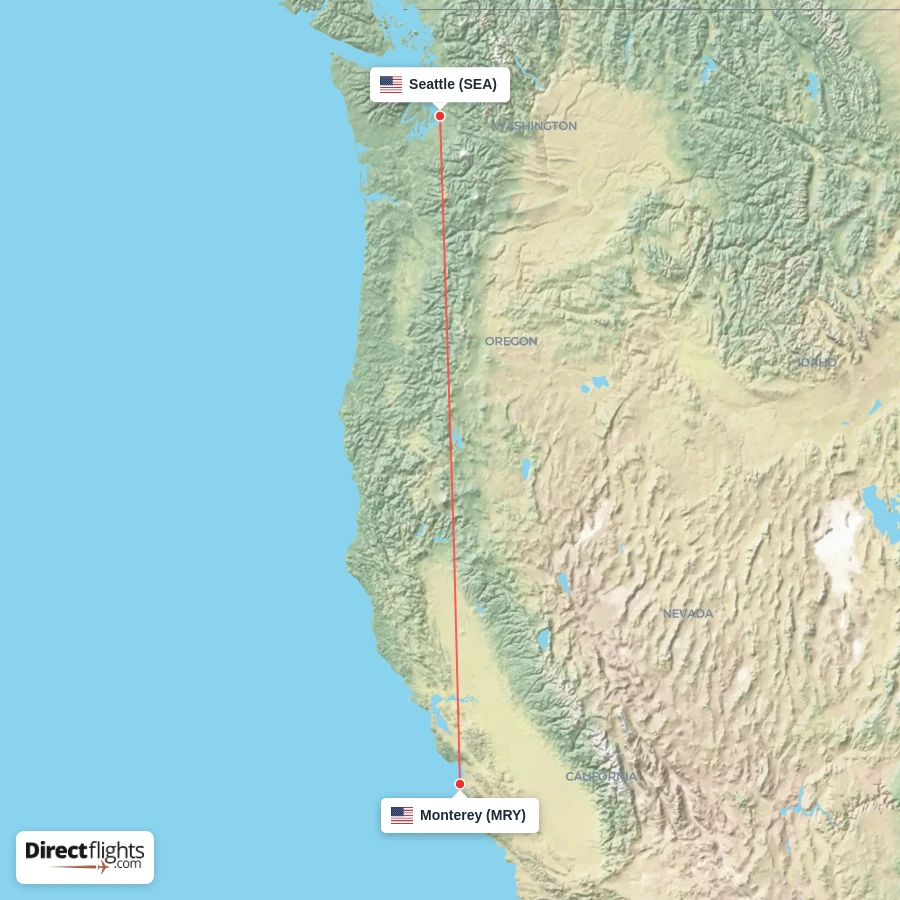 SEA - MRY route map