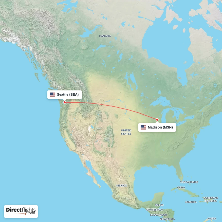 SEA - MSN route map