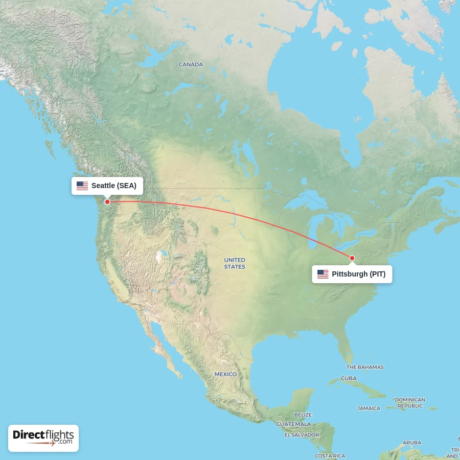 SEA - PIT route map