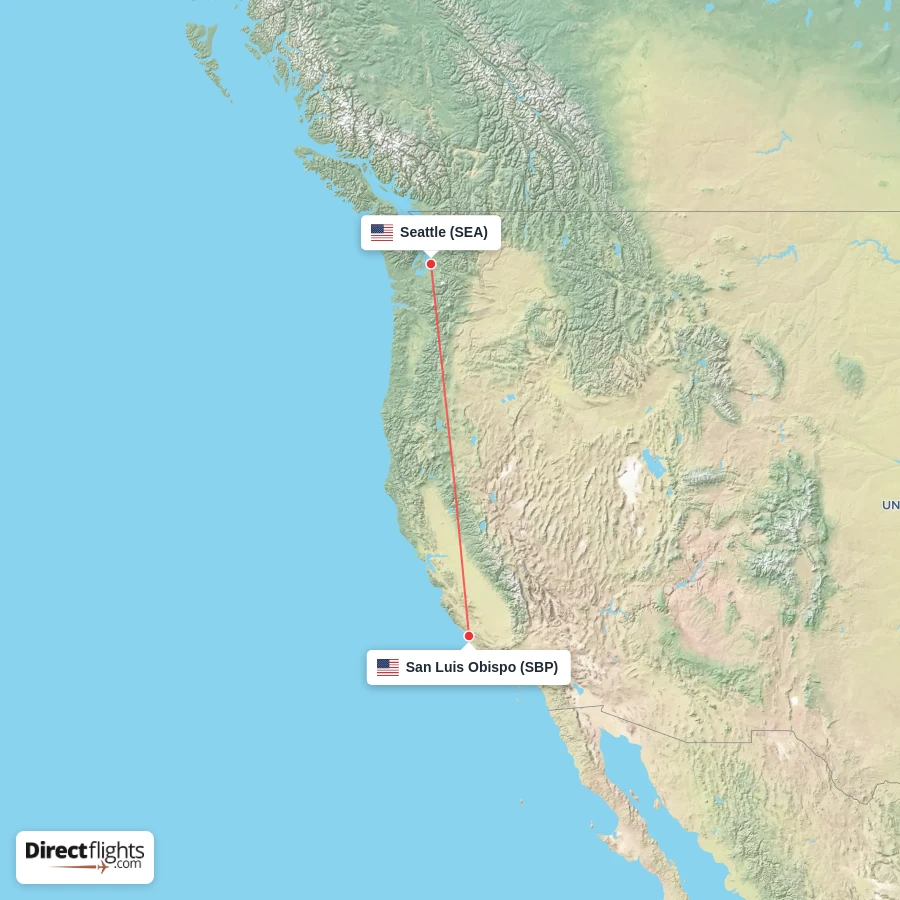 SEA - SBP route map