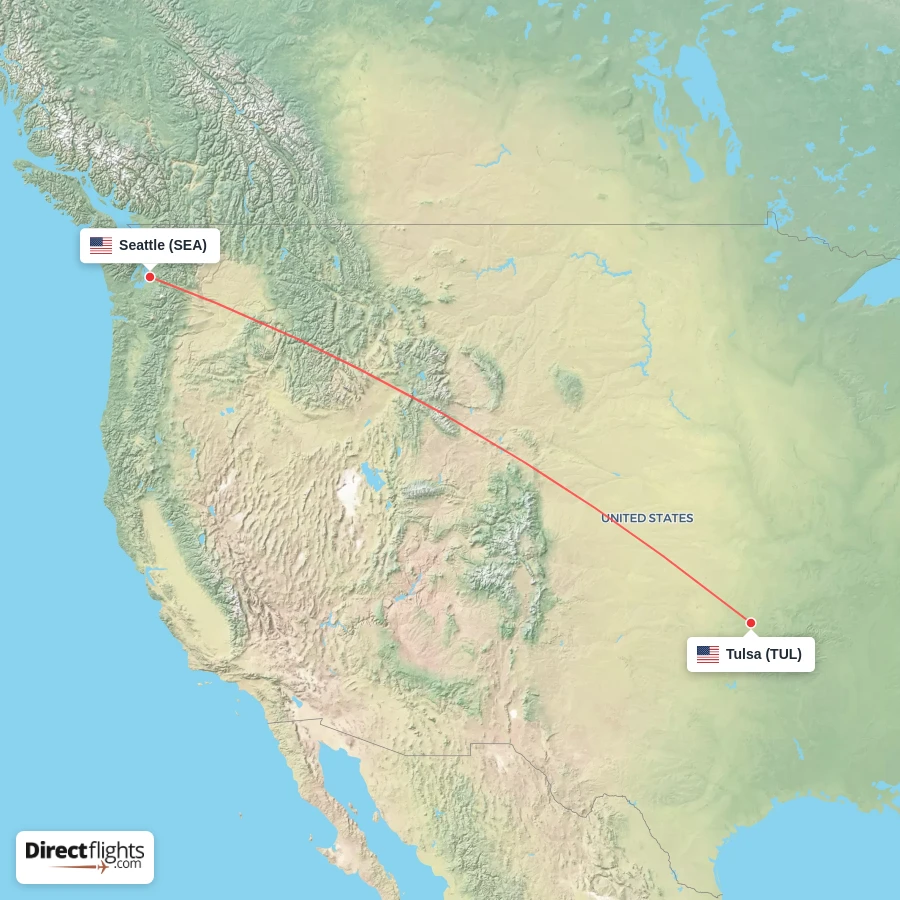 SEA - TUL route map