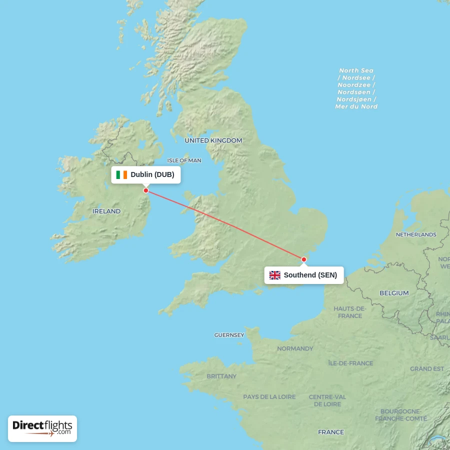 SEN - DUB route map
