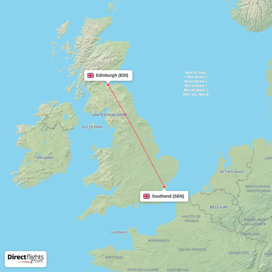 SEN - EDI route map
