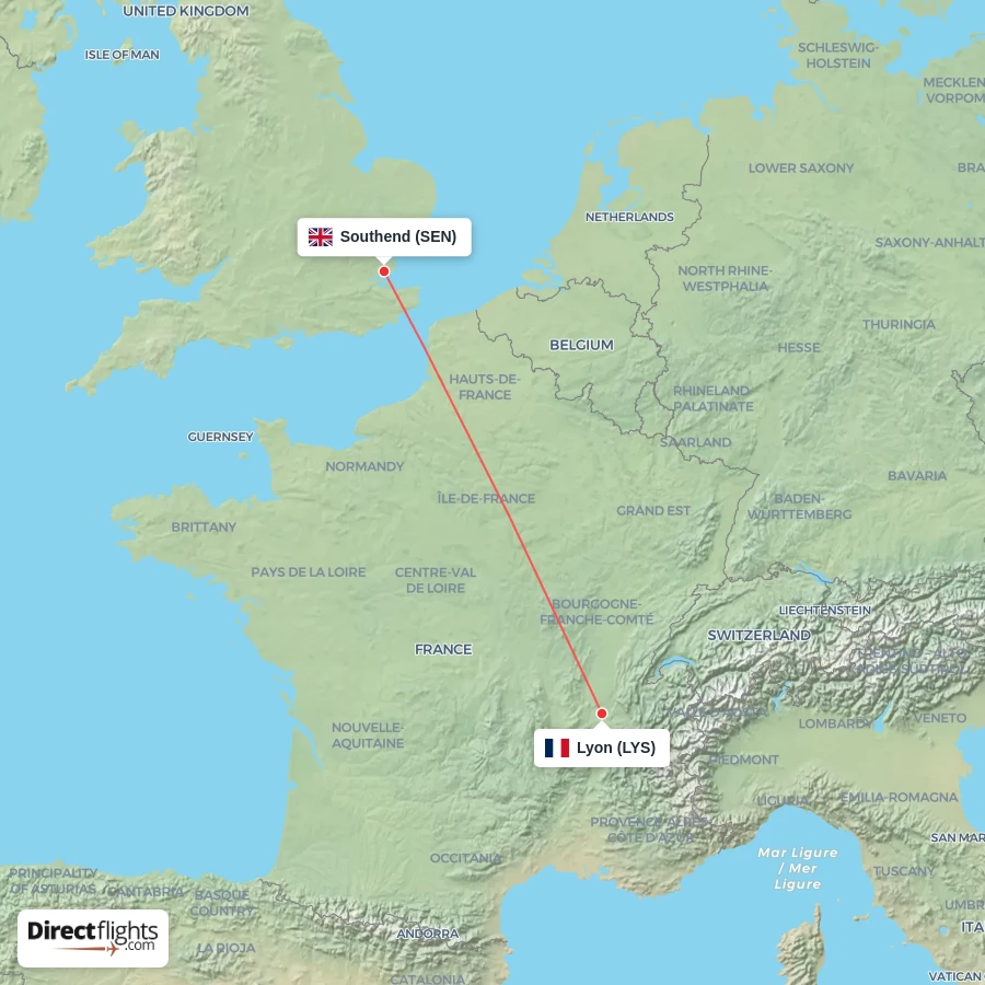 SEN - LYS route map