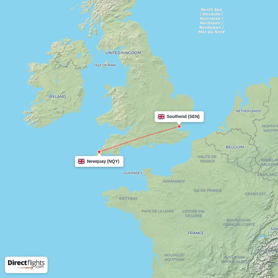 SEN - NQY route map