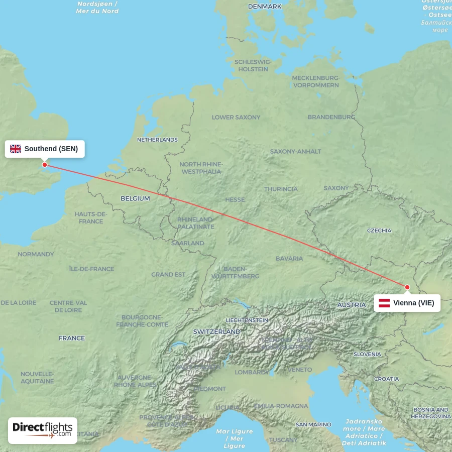 SEN - VIE route map