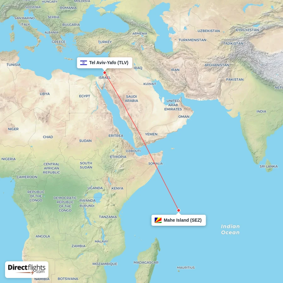 SEZ - TLV route map