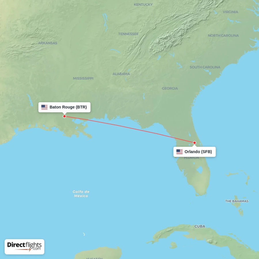 SFB - BTR route map