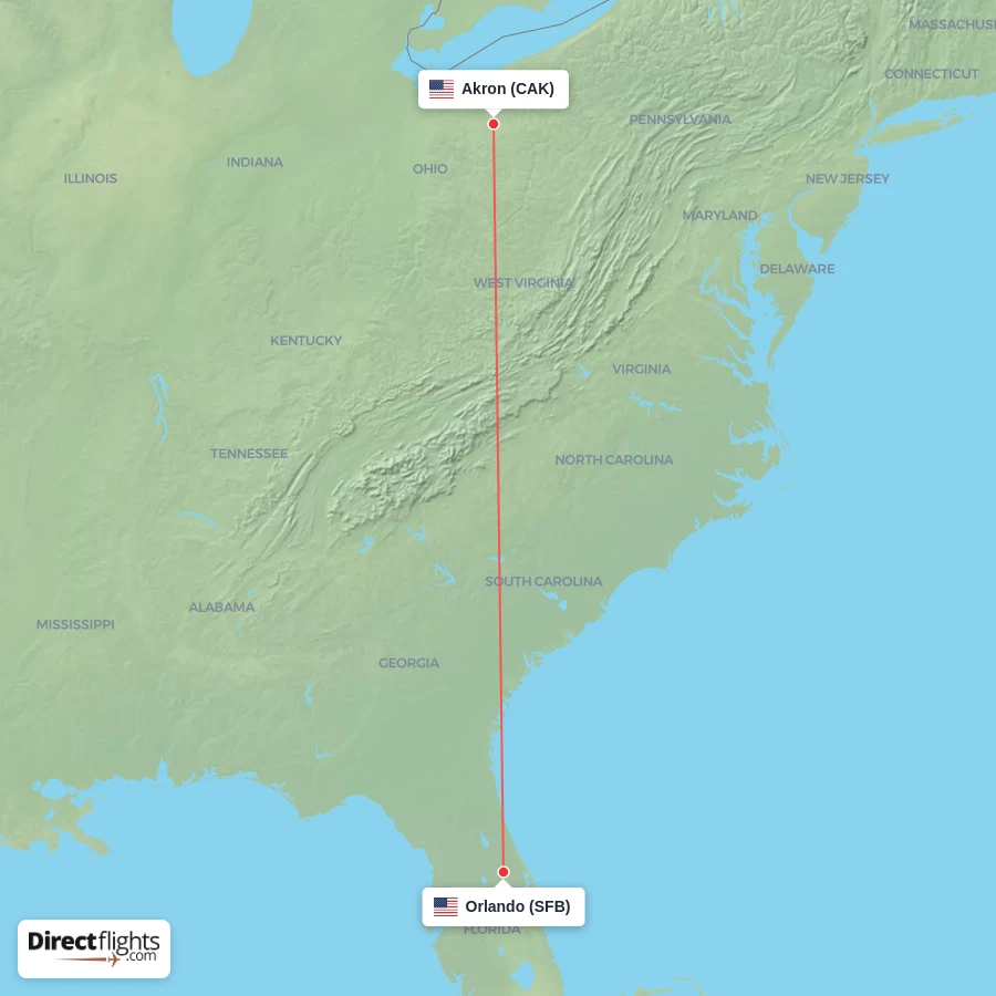 SFB - CAK route map