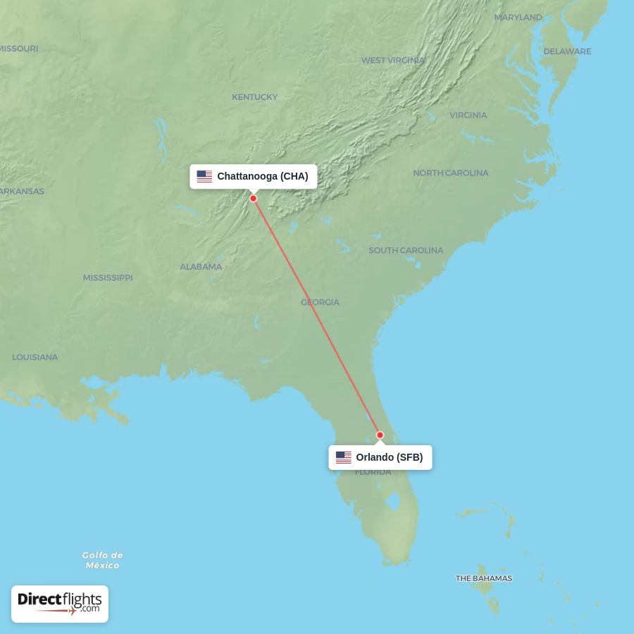 SFB - CHA route map