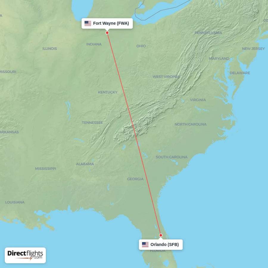 SFB - FWA route map