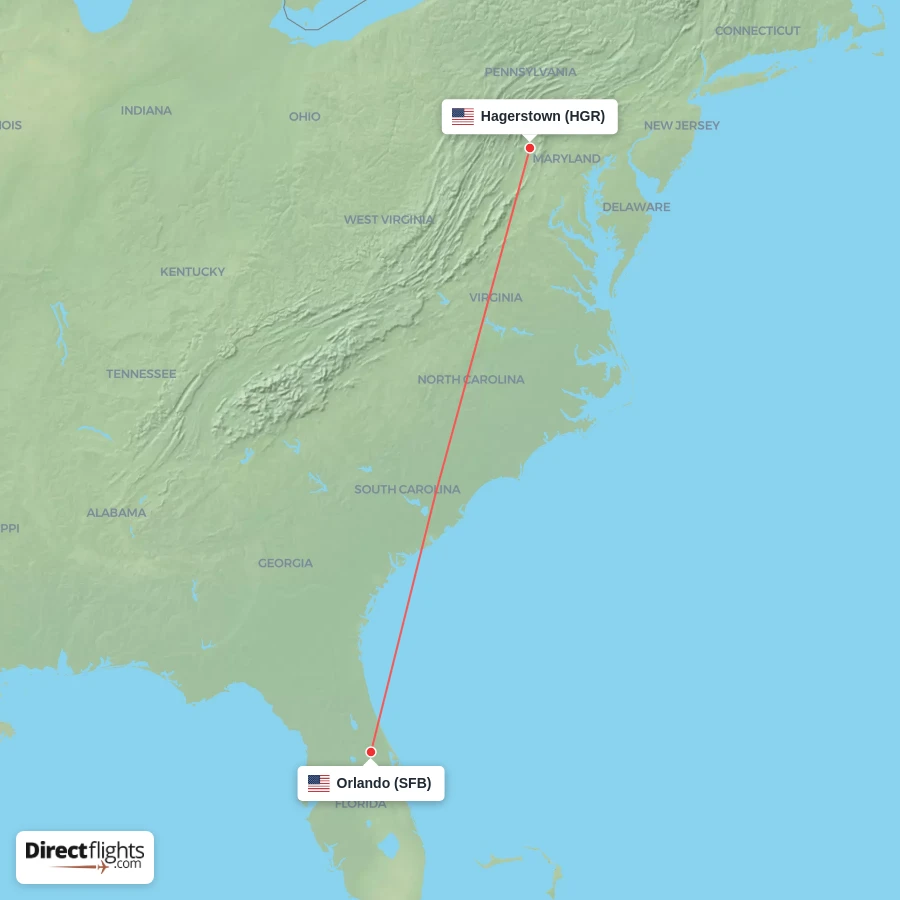SFB - HGR route map
