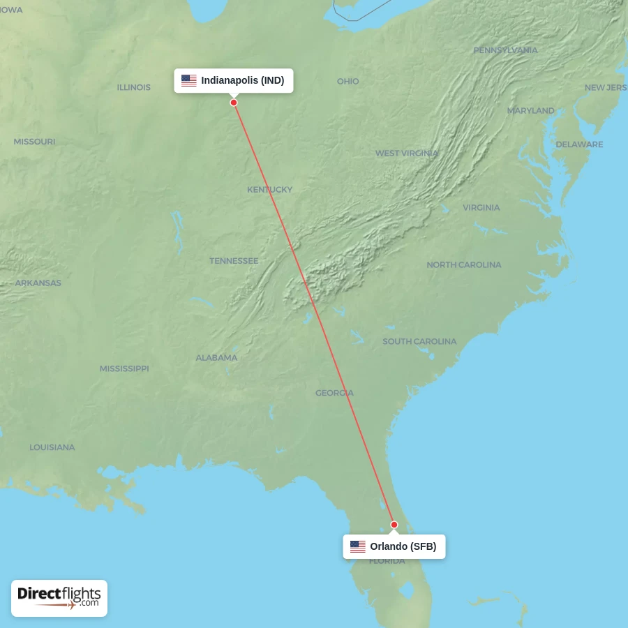 SFB - IND route map