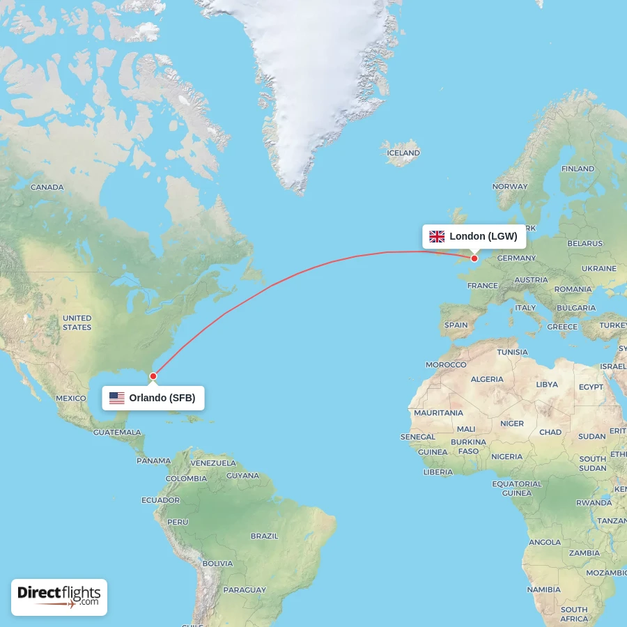 SFB - LGW route map