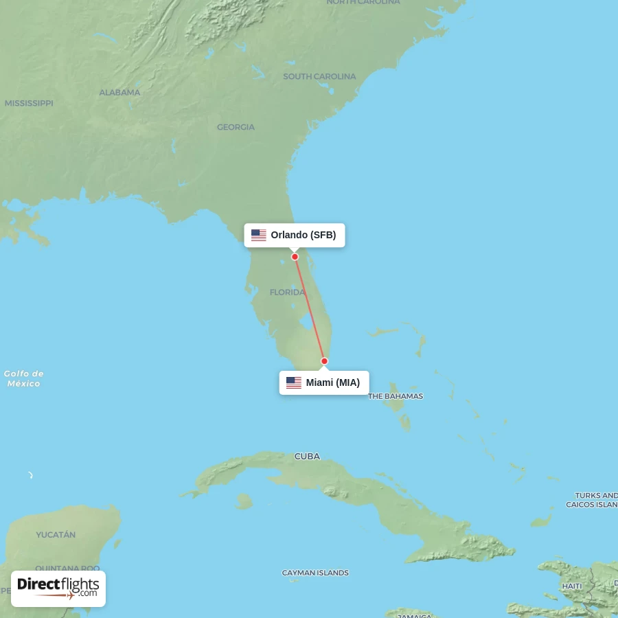 SFB - MIA route map