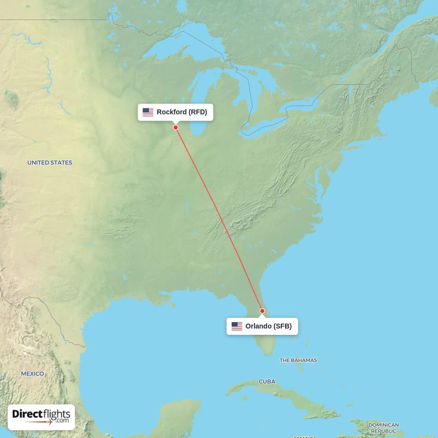 SFB - RFD route map