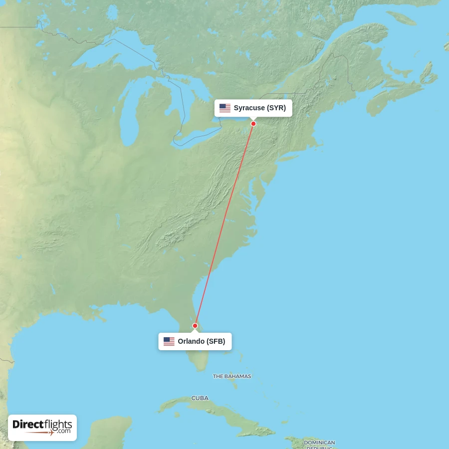 SFB - SYR route map