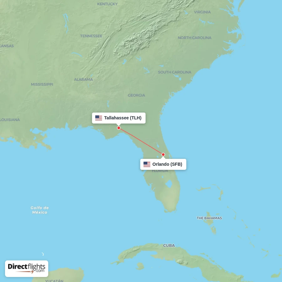 SFB - TLH route map
