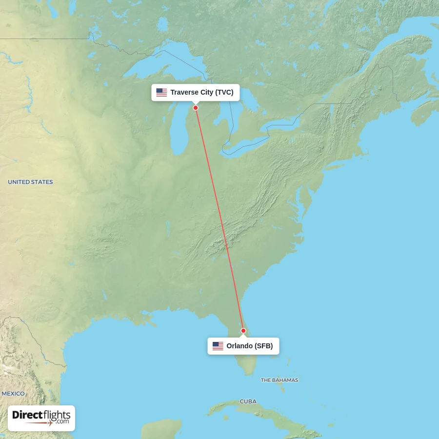 SFB - TVC route map