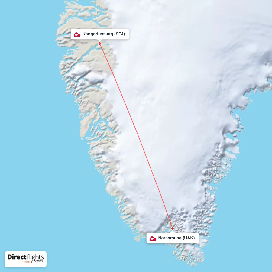 SFJ - UAK route map