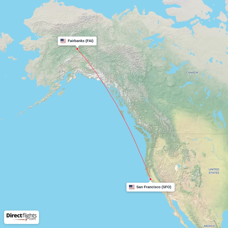 SFO - FAI route map