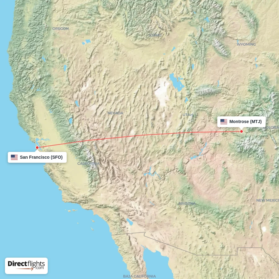 SFO - MTJ route map