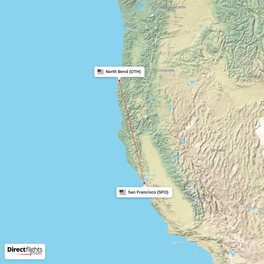 SFO - OTH route map