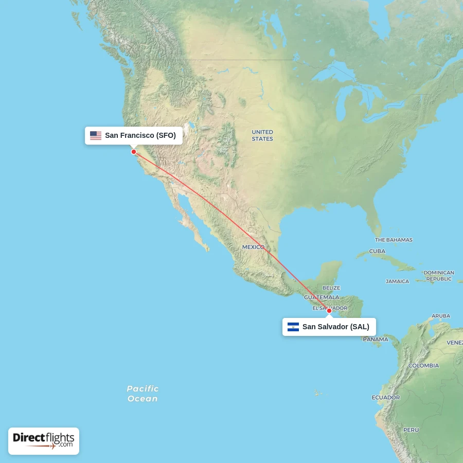 SFO - SAL route map