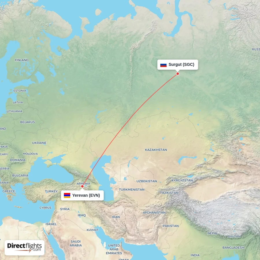SGC - EVN route map