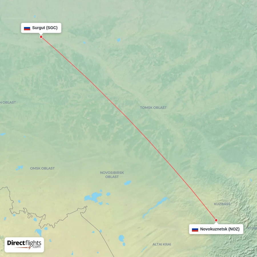 SGC - NOZ route map