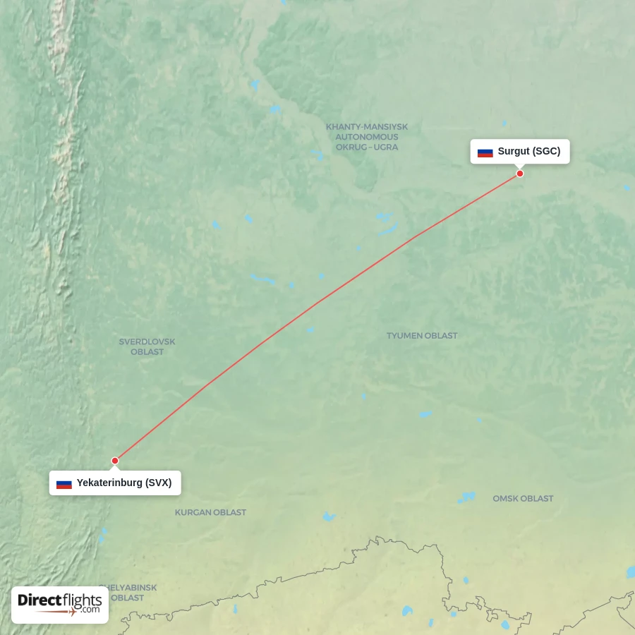 SGC - SVX route map