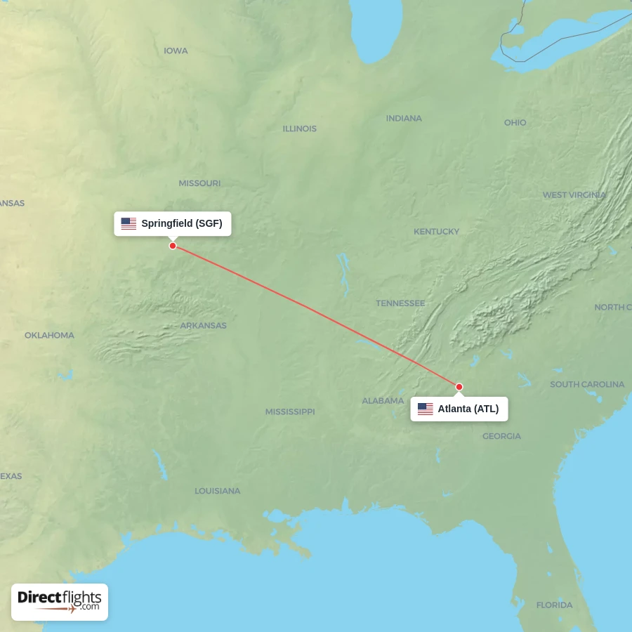 SGF - ATL route map