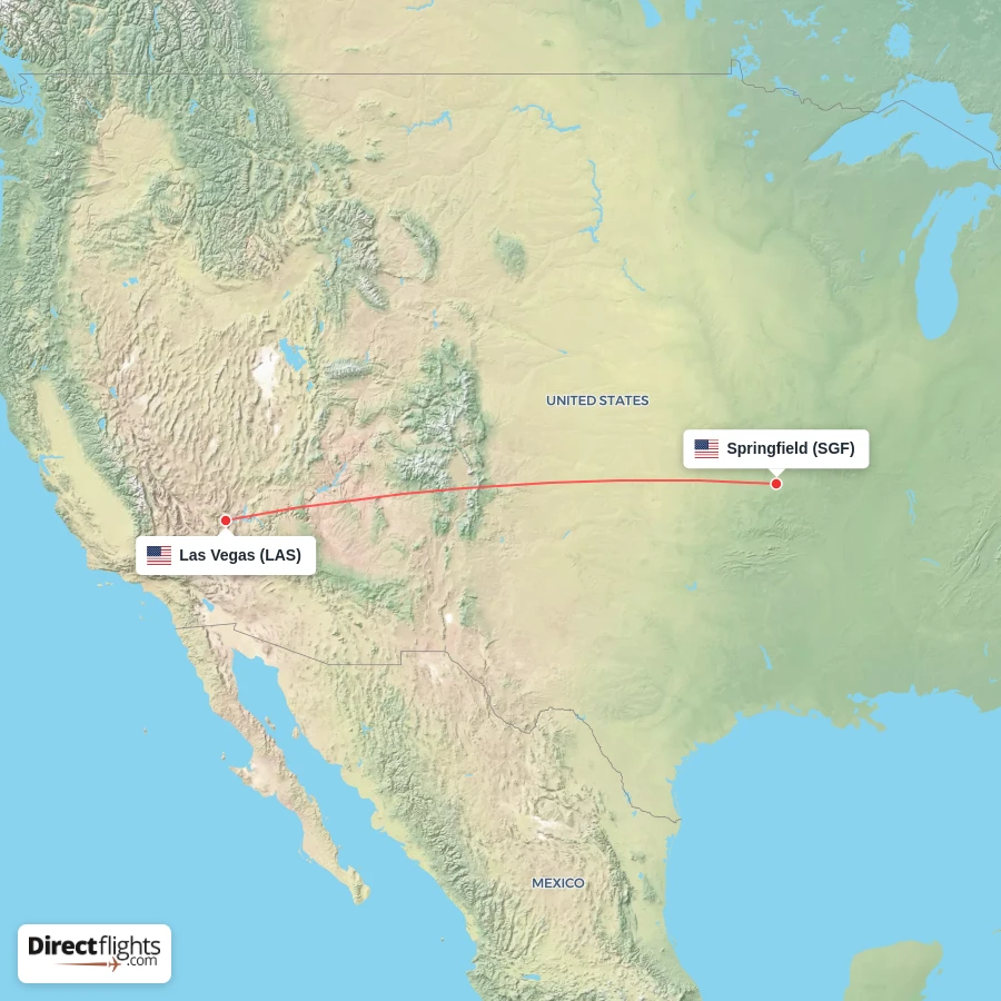 SGF - LAS route map