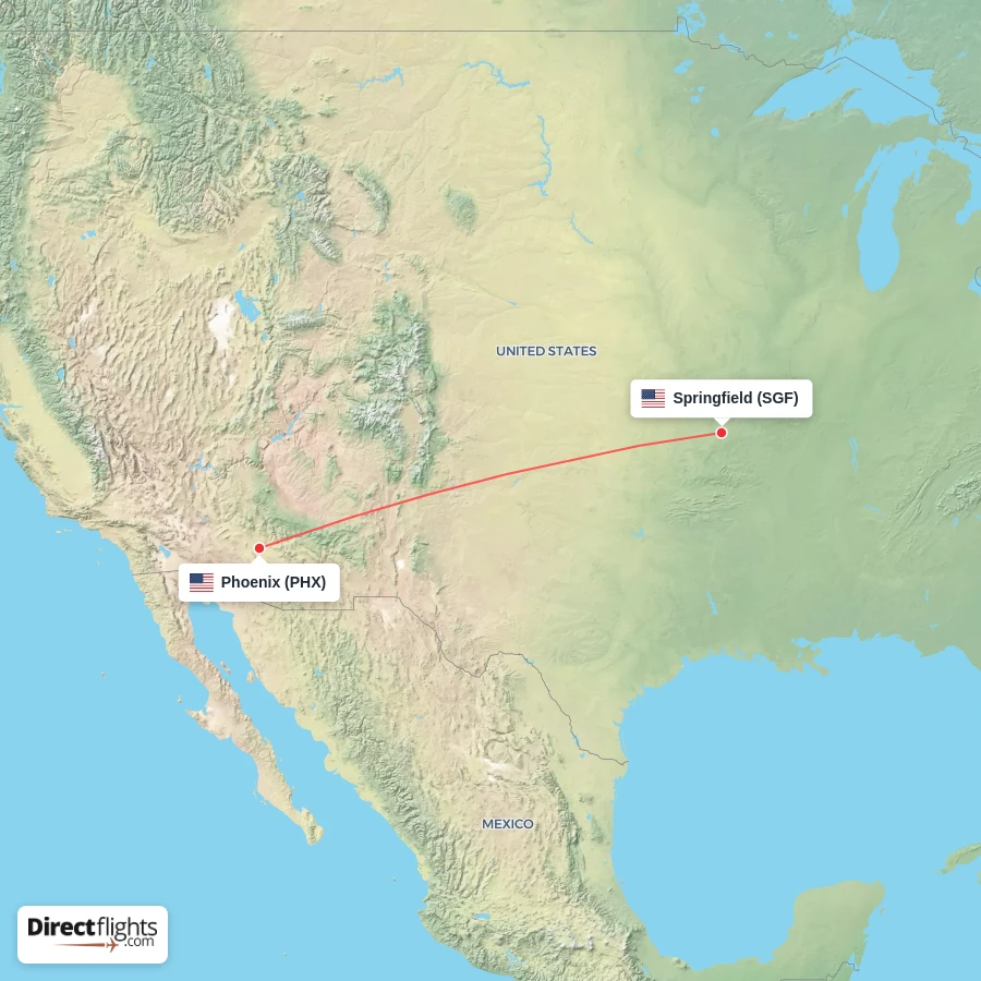 SGF - PHX route map