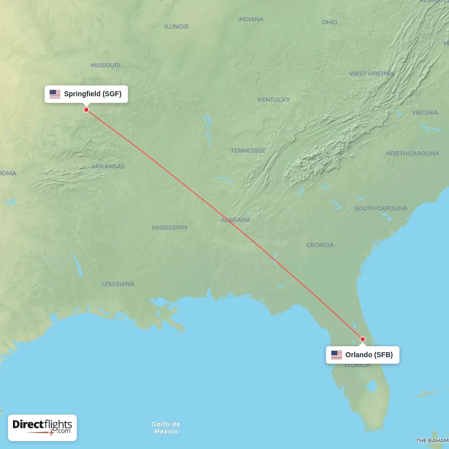SGF - SFB route map