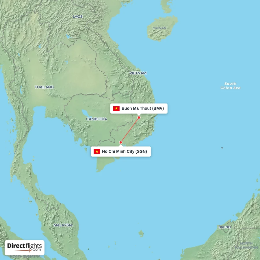 SGN - BMV route map