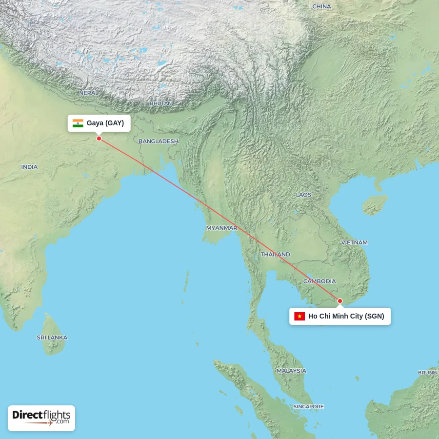 SGN - GAY route map