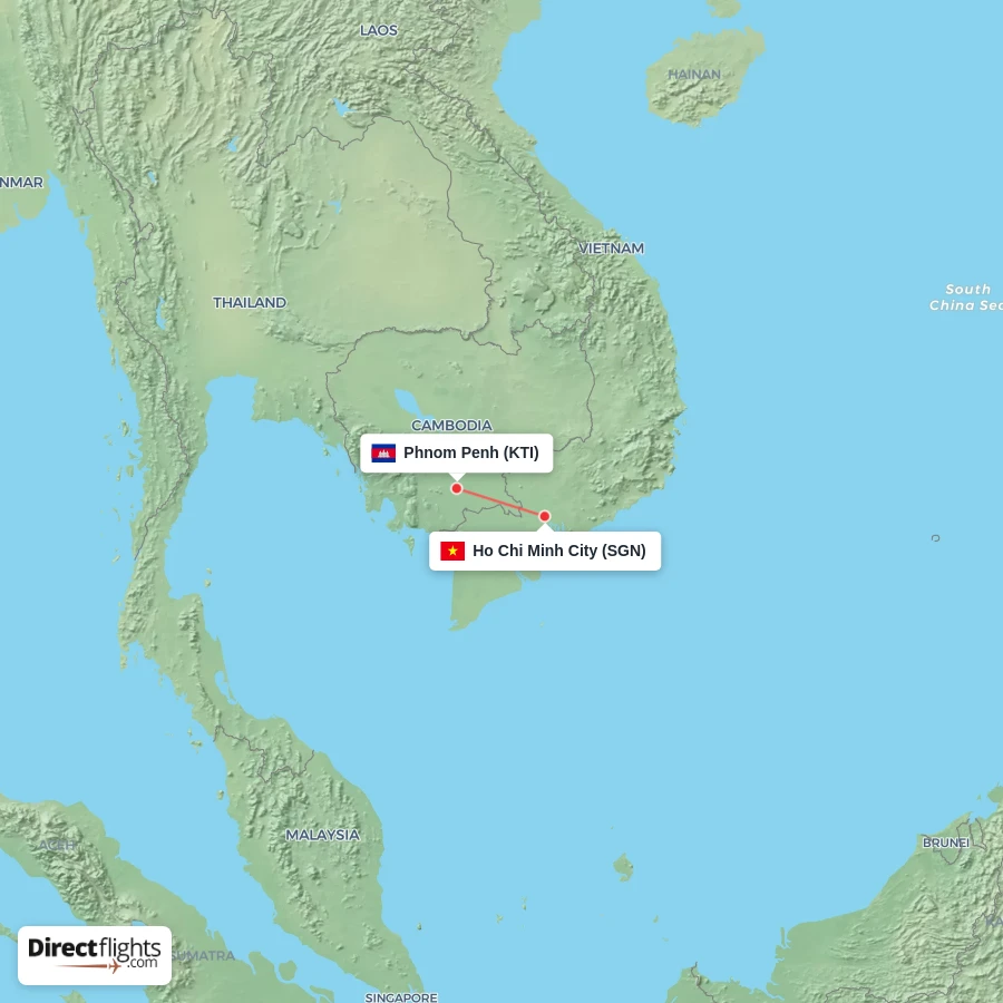 SGN - KTI route map