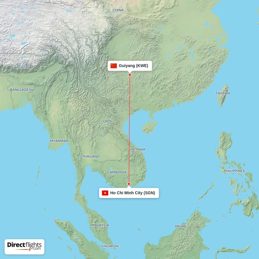 SGN - KWE route map