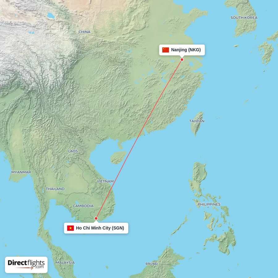 SGN - NKG route map