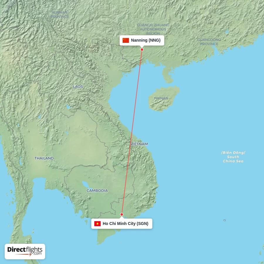 SGN - NNG route map