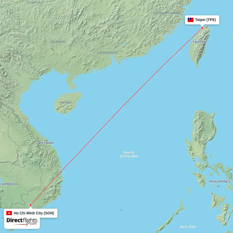 SGN - TPE route map