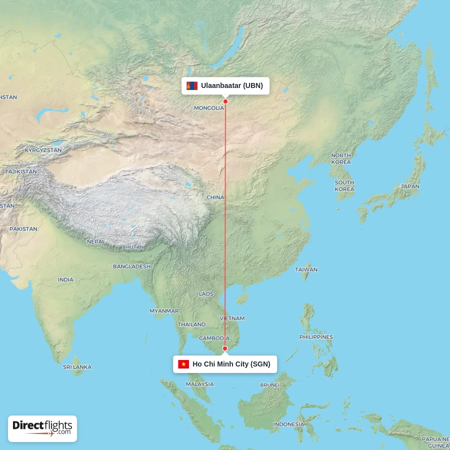 SGN - UBN route map