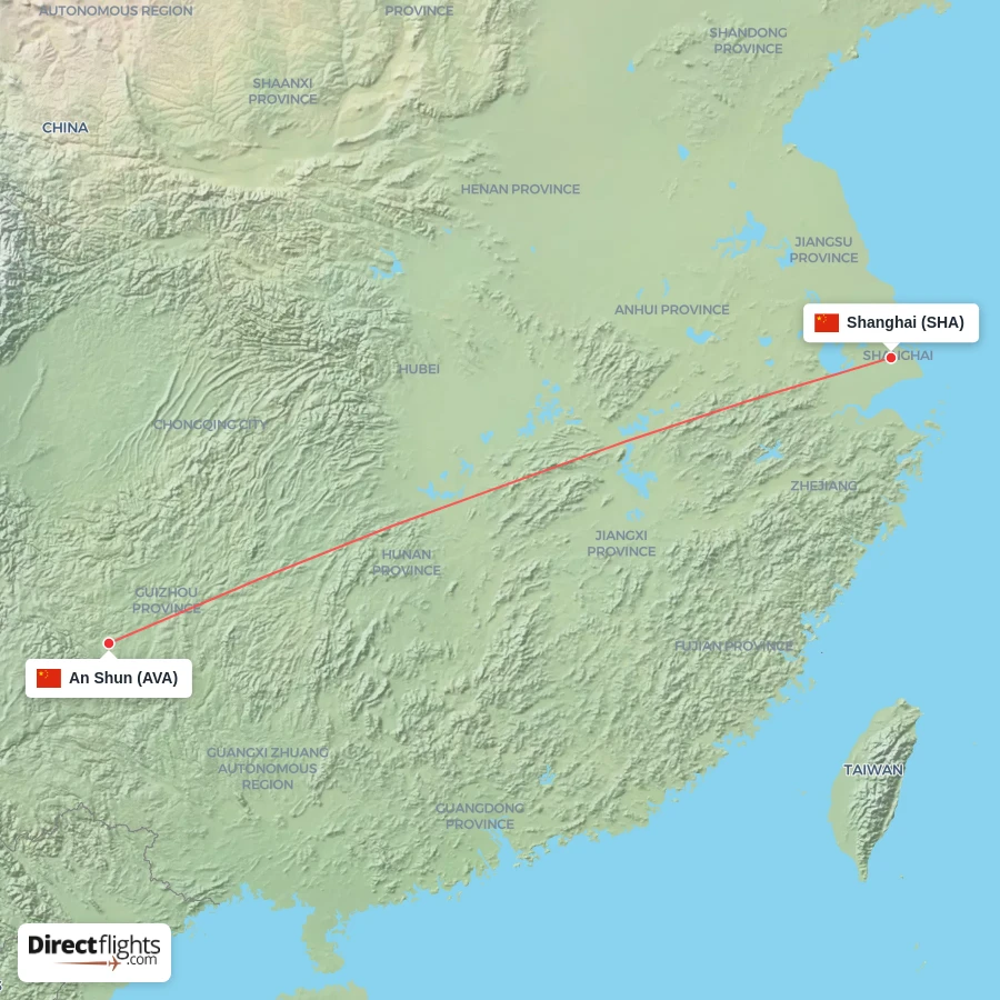 SHA - AVA route map