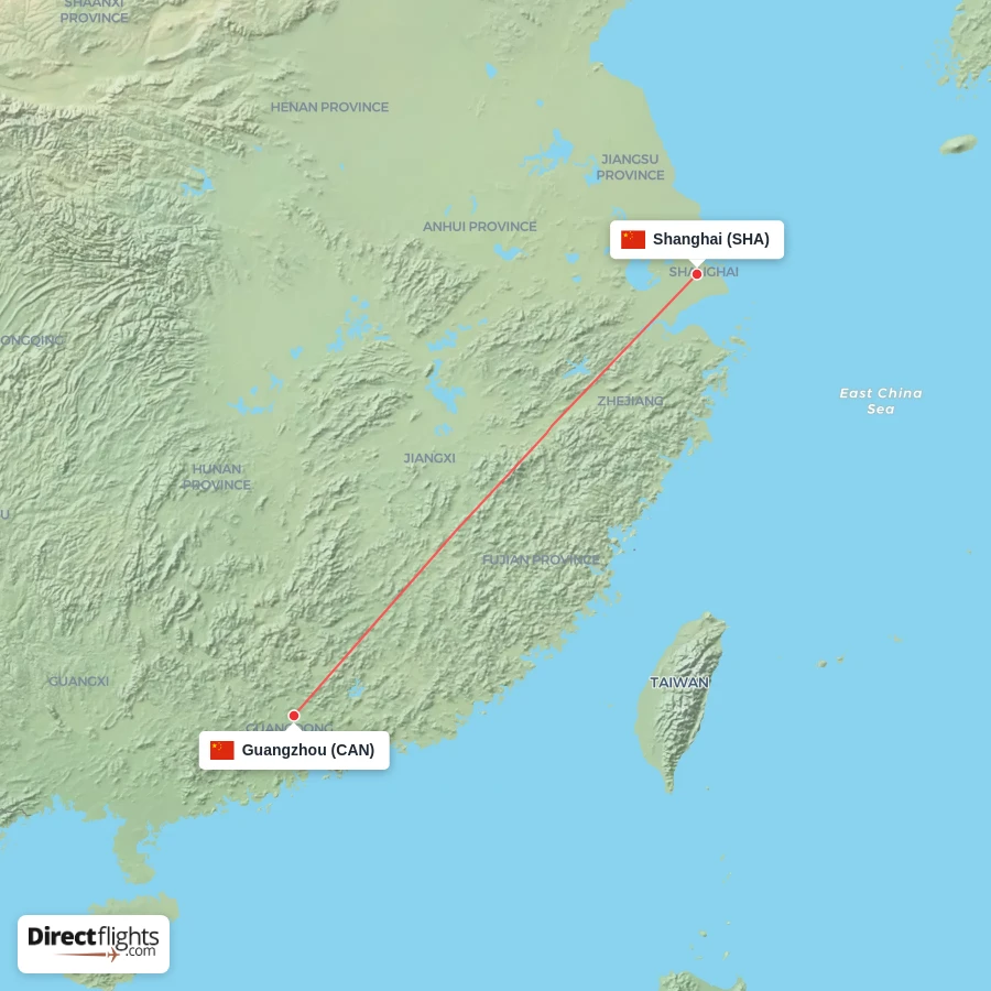 SHA - CAN route map
