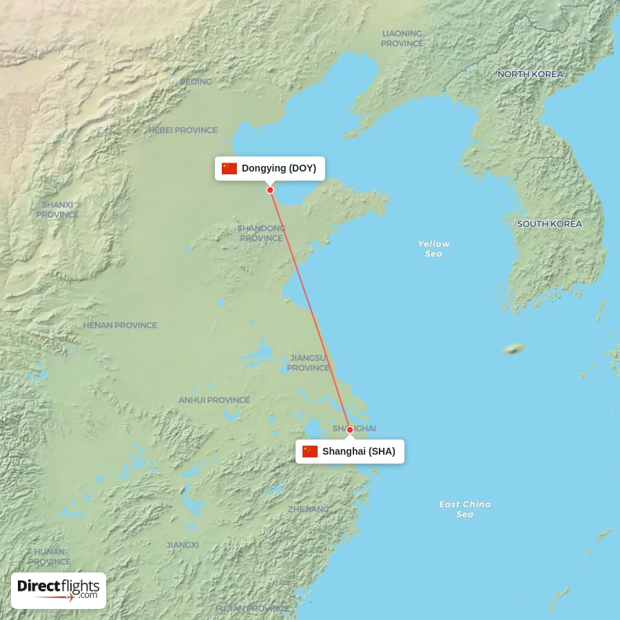 SHA - DOY route map